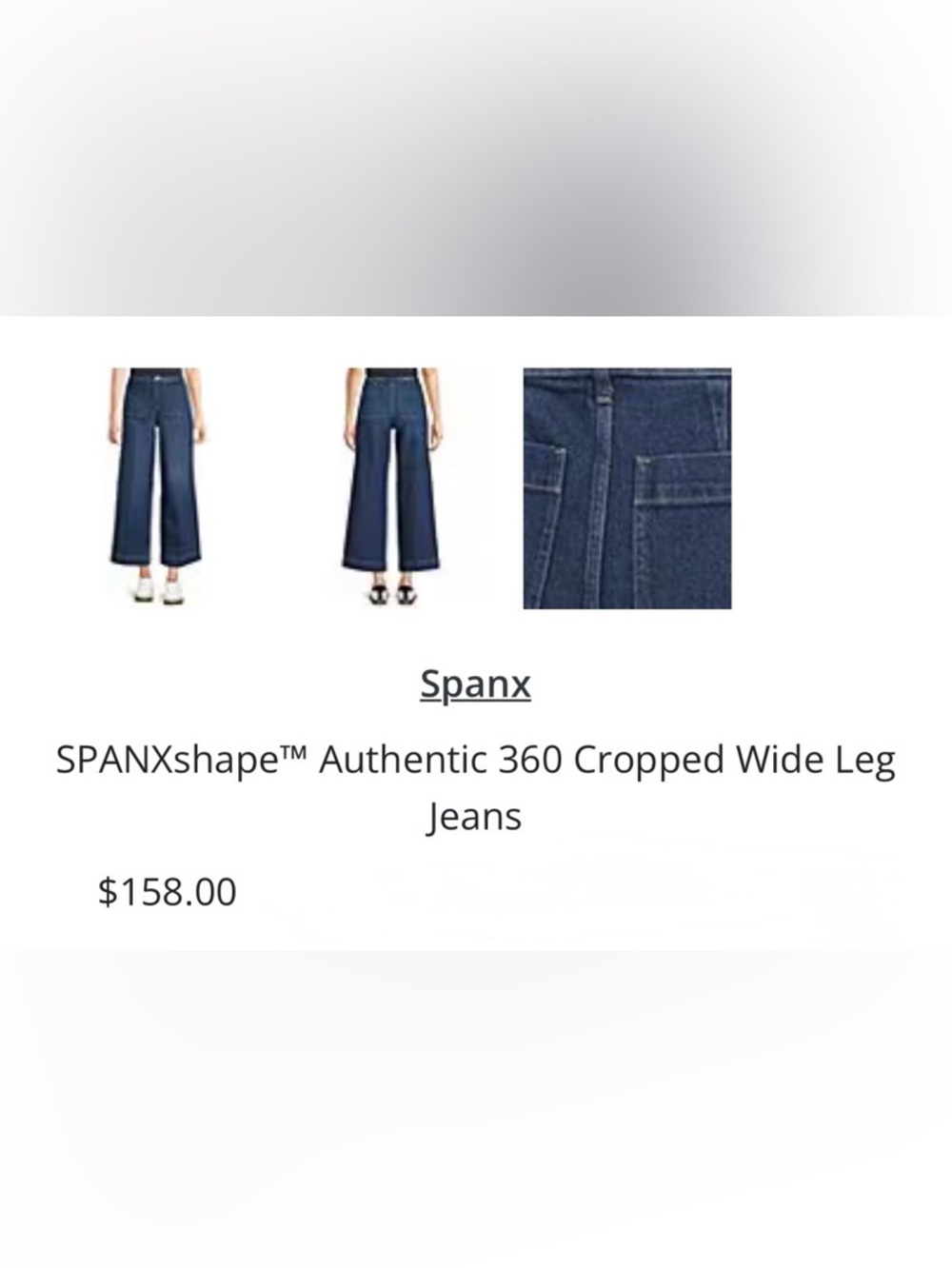 Spanx Denim High-Waist Wide-Leg Crop Jeans - medium EUC - Picture 6 of 8